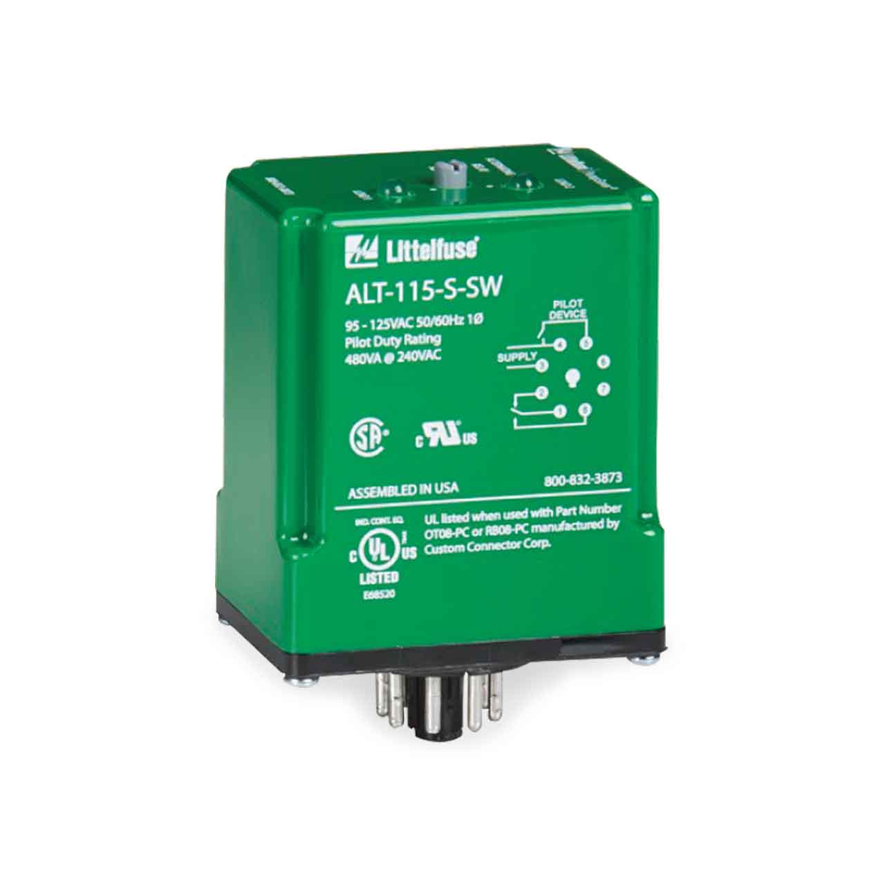 Littelfuse Model ALT-115-S Alternating Duplex Pump Relay 95-125V 8-pin